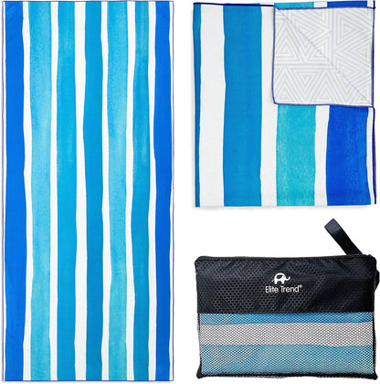 Quick Dry Towel Extra Large 78x35 Inch - Microfiber Beach Towel - Perfect for Beach, Travel, Swimming, Pool, Yoga, Hiking, Camping - Lightweight, Fast Drying, Compact for Adults (Maldives)