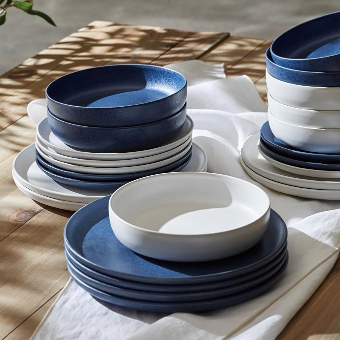 Porto by Stone Lain Macchio 24-Piece Premium Kitchen & Dining Dinnerware Set