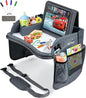 Kids Travel Tray with Dry Erase Board - Car Seat Tray for Kids Travel, Carseat Table Top for Toddler, Lap Desk for Car Seat, Activity Organizer & Snack Holder, Road Trip Essentials for Kid (Gray)