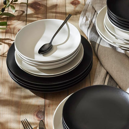 Porto by Stone Lain Semplice 12-Piece Premium Kitchen & Dining Dinnerware Set