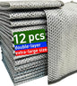 Extra-Large Size 12PCS Multipurpose Wire Dishwashing Rag,Non Scratch Wire Dishcloth, Reusable Steel Wool Scrubber,Non-Scratch&Quick-Drying&Odor-Resistant Multi-Purpose for Kitchen,Bathroom Cleaning