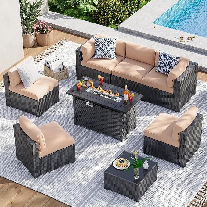 Aoxun 8 Piece Patio Furniture Set