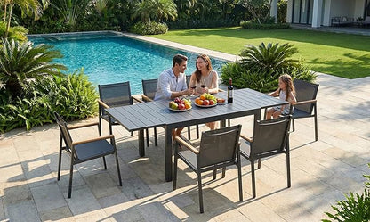 Expandable Outdoor Patio Dining Table Set