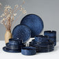 HaWare Dinnerware Sets, 18-Piece Plates and Bowls Set, Reactive Starry Blue |