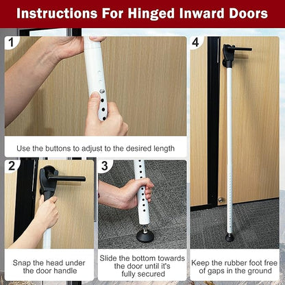 Sliding Door Security Bar, 3 Pack Adjustable Heavy Duty Sliding Door Lock Bar with Removable Y-Head, Non-Slip Base, Length Adjustment Pin for Home, Apartment, Travel (400 Lbs Capacity)