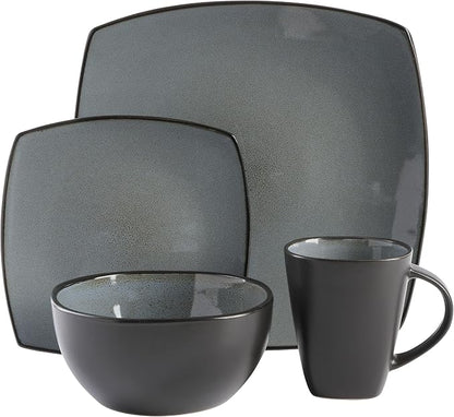 Gibson Elite Soho Lounge Square Reactive Glaze Stoneware Dinnerware Set