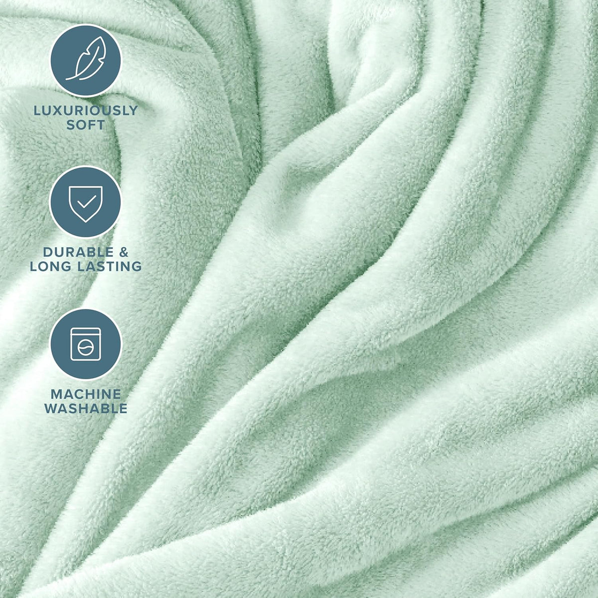 Bare Home Fleece Blanket - Throw/Travel - Ultra-Soft Lightweight for Bed, Sofa, and Couch - Luxury Microplush - Cozy Warm Blanket (Throw/Travel, Spring Mint)