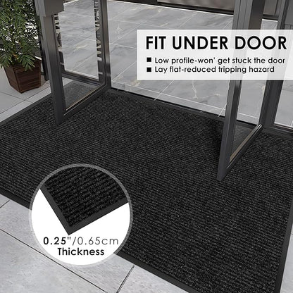 2′ x 65′ Front Door Mat Indoor Outdoor Entrance, Commercial Floor Mat Heavy Duty Dirt Trapper Entryway Doormat, Custom Size Non Slip Rubber Backing Welcome mat, Door Mat for High Traffic Area