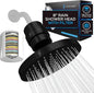 SparkPod Luxury Filtered Shower Head Set 23 Stage Shower Filter - Reduces Chlorine and Heavy Metals - High Pressure Showerhead Filter (8" Round, Midnight Black Matte)