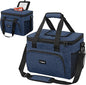 OPUX Soft Cooler Bag, Insulated Collapsible Lunch Cooler Tote for Men Work Camping Beach Travel, Portable Soft Sided Leakproof Waterproof Large Lunch Bag Box with Shoulder Strap 40 Cans, Heather Navy