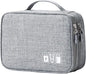 Lanola Travel Cable Organizer Bag, Electronic Accessories Case Portable Double Layer Cable Storage Bag for Cord,phone,Charger, Flash Drive, Phone, SD Card,Personal Items - (Grey)