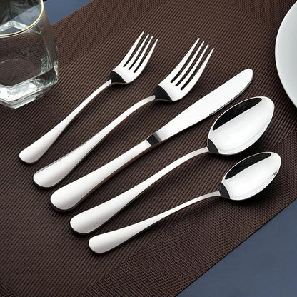Silverware Set for 8, 40 Piece Stainless Steel Flatware Utensil Cutlery Set |