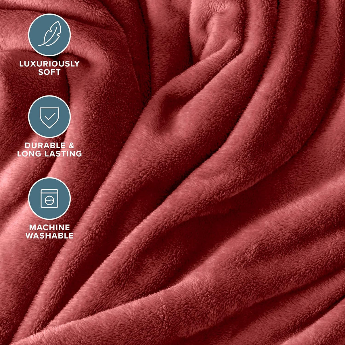 Bare Home Fleece Blanket - Twin/Twin Extra Long - Ultra-Soft Lightweight for Bed, Sofa, and Couch - Luxury Microplush - Cozy Warm Blanket (Twin/Twin XL, Rosewood)