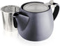 Tealyra - Pluto Porcelain Small Teapot Black - 18.2-ounce (1-2 cups) - Matte Finish - Stainless Steel Lid and Extra-Fine Infuser To Brew Loose Leaf Tea - 540ml