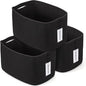 Cotton Rope storage Basket Bins 14.5X9.5X9.3“ Woven Basket for Organizing Shelves Rectangle Decorative Baskets For storage Clothes Toys Books Towels Square Wicker Nursery basket organizer 3 pack black