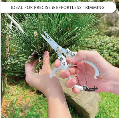 Plant Pruning Shears Garden Trimming Scissors Precision Hand Pruner Herb Snips Flower Clippers Bonsai Trimmers Straight Sharp Blade Tapered Tip Ergonomic Handle Modern Garden Tools