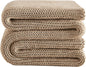 L'AGRATY Knitted Weighted Blanket - 48"x72" 20lbs Cooling Chunky Knit Heavy Blanket for Adults Braided Crochet Throw Thick Cable Yarn Knit Decorative No Beads Evenly Weighted Machine Washable
