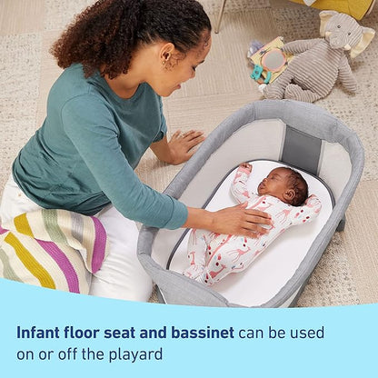Graco Pack ’n Play Sit ’N Grow Playard, Portable Infant Bassinet, Adjustable Seat, Built‑In Storage