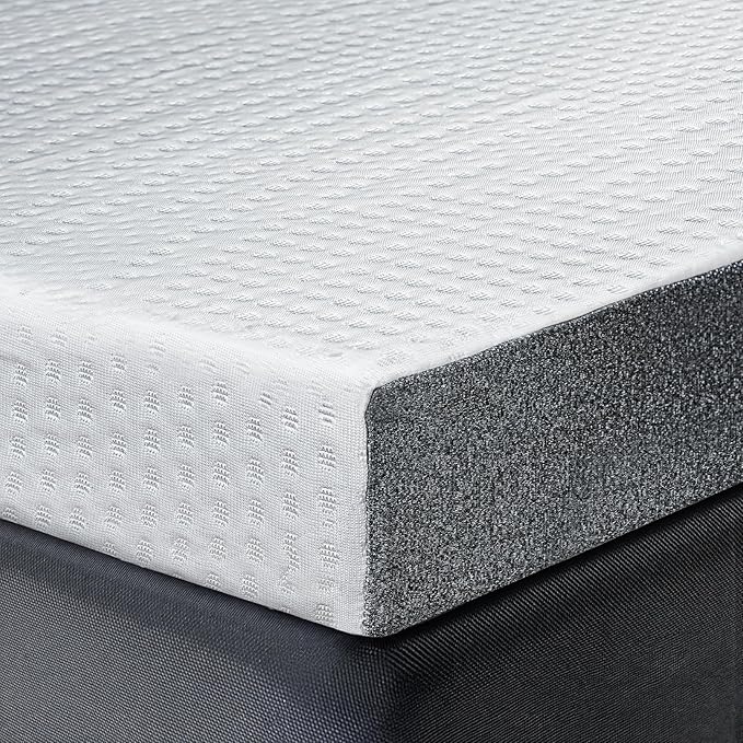 Cooling Mattress Topper King Size 3 Inch, Cooling Gel & Bamboo Charcoal Memory Foam Mattress Topper for Back Pain Relief, Firm Dual-Layer Foam Bed Pad with Removable Cover