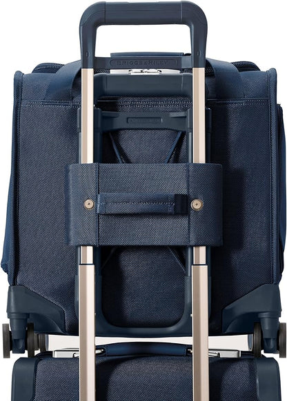 Briggs & Riley Cabin Spinner - Carry On Luggage for Travel, Suitcases with Wheels, Softside Rolling Bag for Men & Women, Fits Under Plane Seat, Interlocking Handle - Baseline Collection, Navy