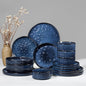 HaWare Dinnerware Sets, 16-Piece Plates and Bowls Set, Reactive Starry Blue |