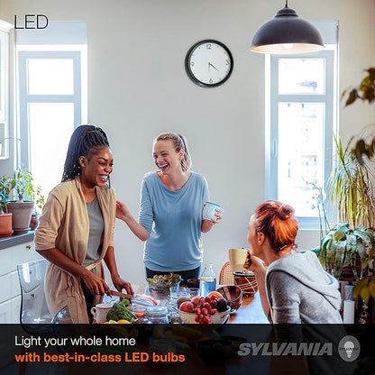 LEDVANCE Sylvania LED Light Bulb, 60W Equivalent A19, Efficient 8.5W, Medium Base, Frosted Finish, 800 Lumens, Bright White - 4 Pack (79704)