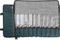 Denifiter Professional Chef's Knife Bag with Anti Cutting Fabric Inside, Heavy Duty 16oz Waxed Canvas Knife Roll, 11 Slots & Durable Handle Adjustable Shoulder Strap (Dark Green)