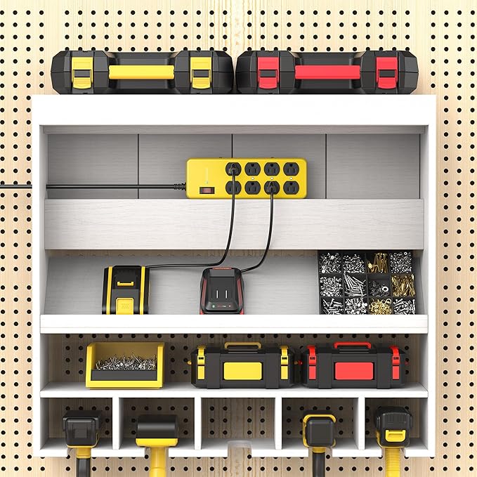 Heavy Duty Power Strip,Industrial Heavy Metal Case Surge Protector,8 AC Outlets,15Amp,2700 Joules,Protected' Indicator,14 Gauge Cord (Yellow, 10FT Length)