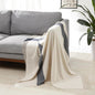 Amazon Basics Room Decor Throw Blanket, Lightweight and Cozy in Polyester, Ivory With Blue Cross-check Pattern, 50"x 60"