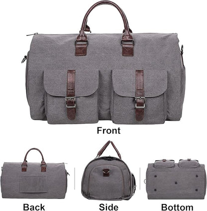 seyfocnia Convertible Travel Garment Bag,Carry on Garment Duffel Bag for Men Women - 2 in 1 Hanging Suitcase Suit Business Travel Bag
