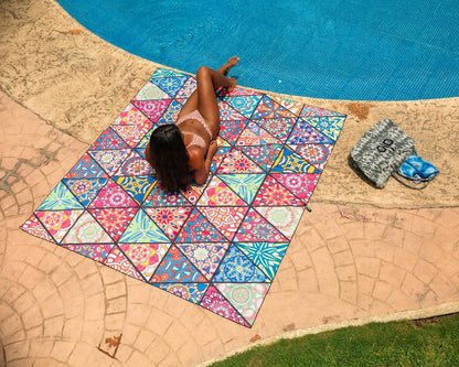 Quick Dry Towel Extra Extra Large 72x72 Inch - Microfiber Beach Towel - Perfect for Beach, Travel, Swimming, Pool, Yoga, Hiking, Camping - Lightweight, Fast Drying, Compact for Adults (Havana)