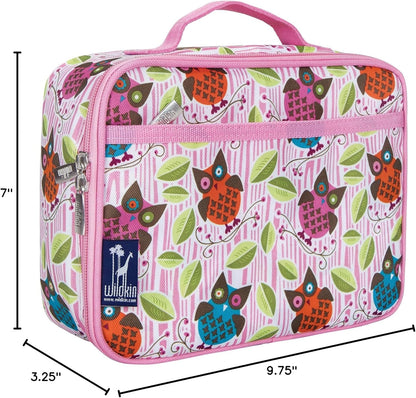 Wildkin Kids Insulated Lunch Box – Durable and Reusable for School & Travel - Owls