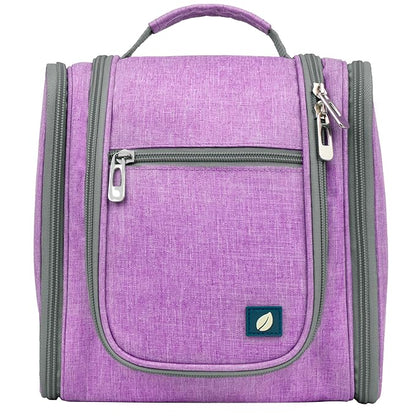 PAVILIA Toiletry Bag Travel Bag for Women Men, Hanging Cosmetic Organizer, Water Resistant Makeup Bag for Accessories Toiletries, Large Travel Essentials Kit (Purple)