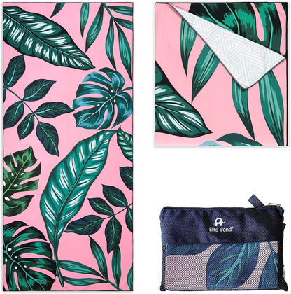 Quick Dry Towel Extra Large 78x35 Inch - Microfiber Beach Towel - Perfect for Beach, Travel, Swimming, Pool, Yoga, Hiking, Camping - Lightweight, Fast Drying, Compact for Adults (La Fashion)