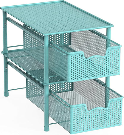 Simple Houseware Stackable Cabinet Basket Drawer Organizer, Turquoise