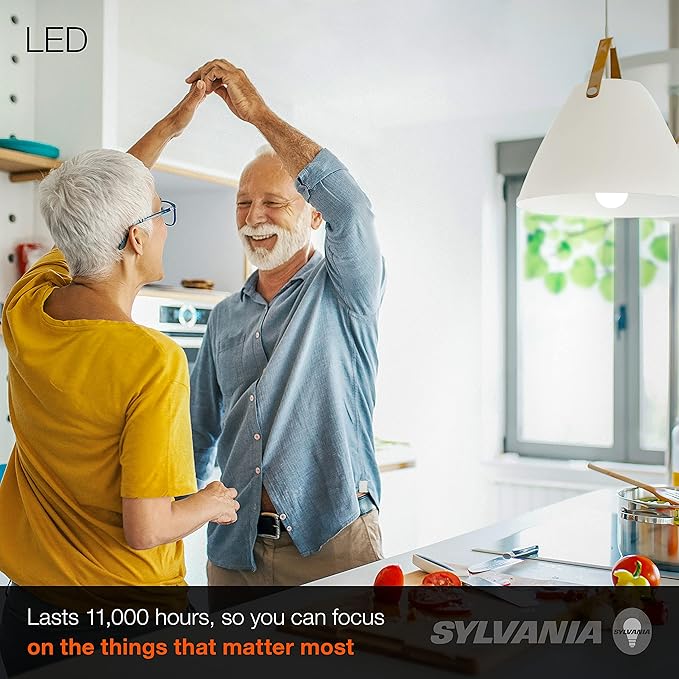 Sylvania LED A19 Light Bulb, 100W Equivalent, Efficient 14W, 1500 Lumens, Frosted Finish, Daylight - 4 Pack (78103)