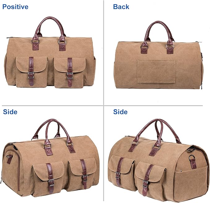 seyfocnia Convertible Travel Garment Bag,Carry on Garment Duffel Bag for Men Women - 2 in 1 Hanging Suitcase Suit Business Travel Bag