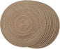 FunWheat Round Braided Placemats Set of 8 Place mats for Dining Tables Woven Heat Resistant Table Mats 15 inch for Fall (E Brown, 8pcs)
