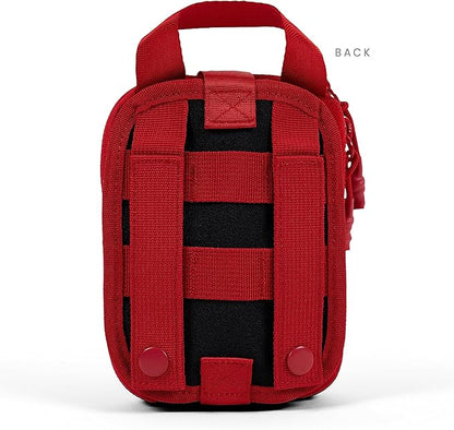 My Medic Sidekick - Camping Hiking and Backpacking First Aid Kit - 70 Items - HSA and FSA Eligible - Small Ifak Great for Travel or Motorcycle - Portable Emergency Kit – Red