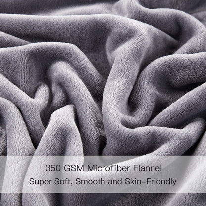 Surii Home Luxury Microfiber Flannel Blanket, Super Soft, Warm, Cozy, Fluffy, and Breathable, Perfect Throws for Bed, Couch, Sofa, for All Season Use. 350GSM Twin Size 60x80 Inches(Grey)