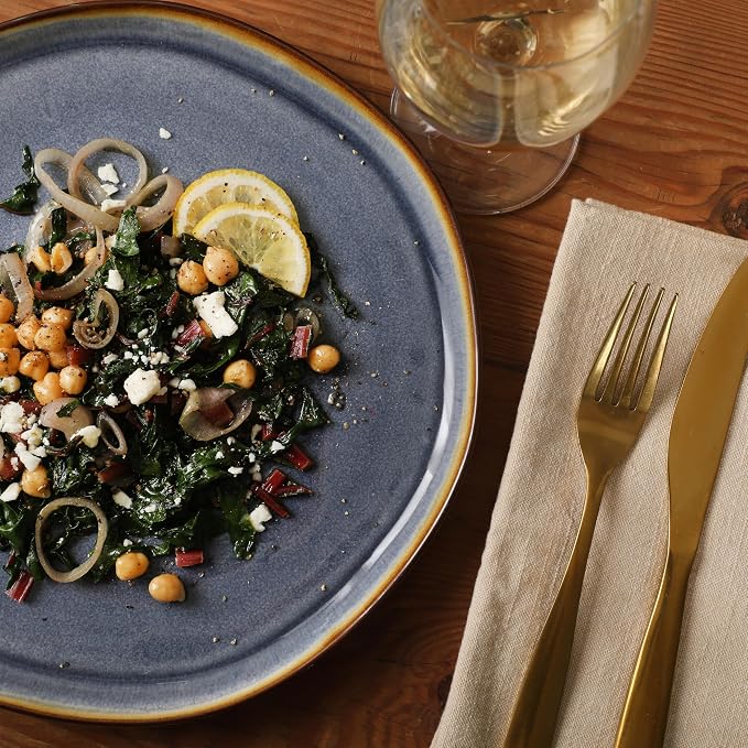 Gibson Elite Algeria River Plates and Bowls Sets, 12-Piece Stoneware Dinnerware