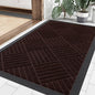 Smiry Front Door Mat Outside Entrance, Heavy Duty Outdoor Indoor Natural Rubber Doormat, Non Slip, Trap Dirt and Moisture, Easy Clean, Low Profile Patio Porch Entryway Mat, 29.5x17, Pure Brown