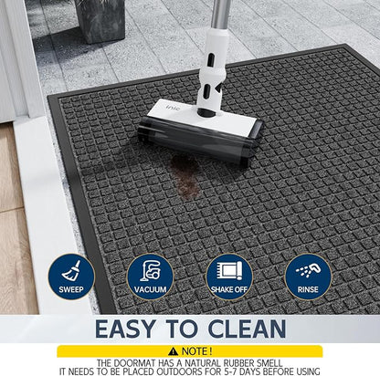 Indoor Outdoor Front Door Mats, 72" x 24" Rubber Backing Non Slip Durable Welcome Floor Mats for Patio, Garage Entrance, Stain and Fade Resistant Commercial Doormats for High Traffic