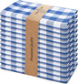 Urban Villa Cloth Napkins 100% Cotton Dinner Napkins Highly Absorbent 20x20 Inches (Set of 12) Blue White Buffalo Checks Reusable Washable Soft Durable Premium Napkins Ideal for Home Wedding Parties