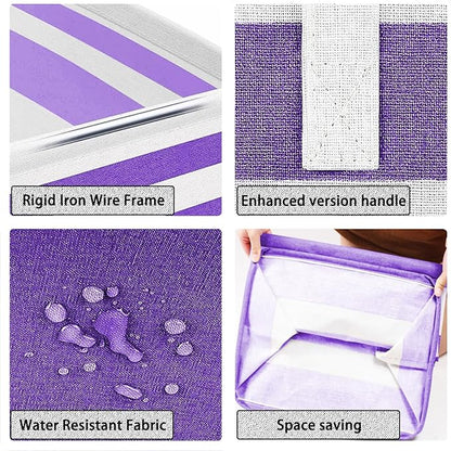 2-Pack Foldable Laundry Basket,Large Laundry Baskets with Handles,Waterproof Laundry Hamper,Collapsible Laundry Hampers for Clothes Organizer 80L (Purple)