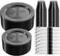 DaYammi 350 Pieces Black Glitter Dinnerware Set 50 Guest for Party- 50 Dinner Plates, 50 Dessert Plates -50 Per Rolled Napkins with Black Cutlery - 50 Disposable Cups 9 OZ