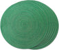 FunWheat Round Placemats Set of 6 Table Mats for Dining Tables Washable Non-Slip Place mats 15 Inch (Green Shine)