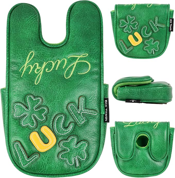 Golf Headcovers Golf Club Head Covers Four Leaf Clover Good Luck Charm - Clover Style Premium Leather Driver Fairway(FW) Wood Hybrid(UT) with Number Tags