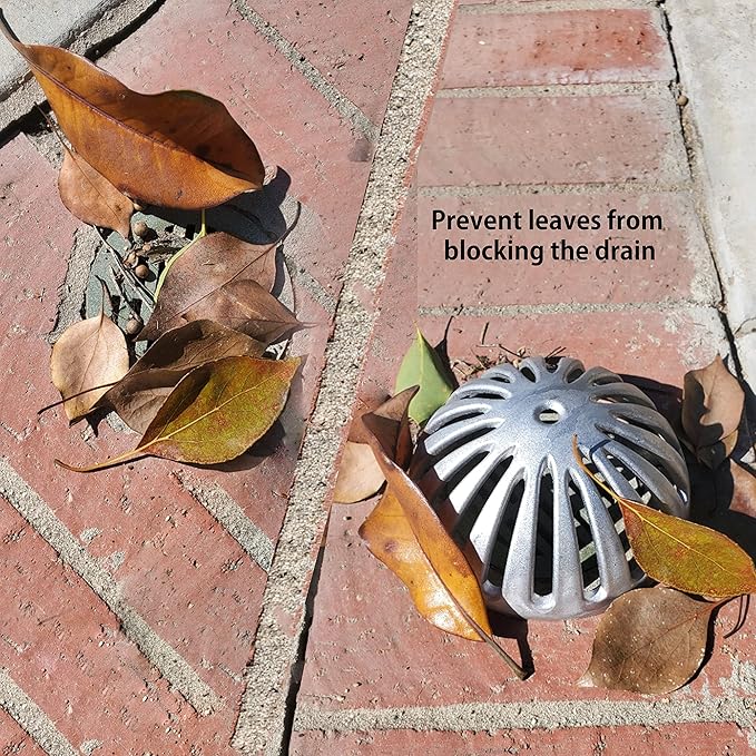 Leyso Heavy Duty Aluminum Drain Cover, Sink Drain Cover, Floor Drain Cover, Dome Strainer for Compartment Sink, Kitchen, Outdoor, Garden, Restaurant 5-1/2" W x 2-1/4"H (1 PCS)