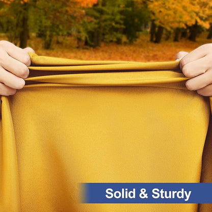 homing Rectangle Table Cloth Cover, Waterproof Polyester Elastic Fitted Tablecloth, Fits for 6 Foot Folding Tables, Washable Table Protector for Fall, Thanksgiving (Mustard Yellow, 30" x 72")